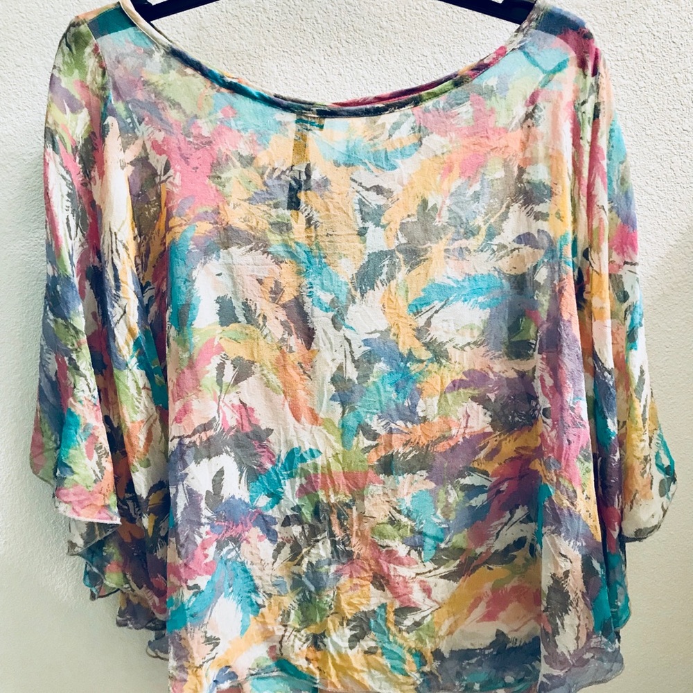 Bell Sleeve Multi-Colored Top